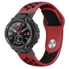 For Amazfit T-Rex 2 Two-color Holes Reverse Buckle Silicone Watch Band(Red Black) - 1