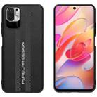 For Xiaomi Redmi Note 10 Carbon Fiber Texture Plain Leather Phone Case(Black) - 1