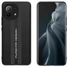 For Xiaomi Mi 11 Carbon Fiber Texture Plain Leather Phone Case(Black) - 1