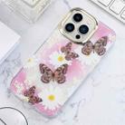 For iPhone 14 Pro Shell Texture Flower TPU Phone Case(Purple Butterfly) - 1