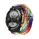 For Amazfit T-Rex 2 Adjustable Buckle Braided Nylon Watch Band(Rainbow) - 1