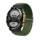 For Amazfit T-Rex 2 Adjustable Buckle Braided Nylon Watch Band(Army Green) - 1