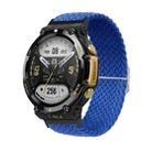 For Amazfit T-Rex 2 Adjustable Buckle Braided Nylon Watch Band(Blue) - 1