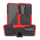 For Huawei P40 Pro / P40 Pro+ Tire Texture Shockproof TPU+PC Protective Case with Holder(Red) - 1