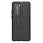 For Huawei P40 Pro / P40 Pro+ Tire Texture Shockproof TPU+PC Protective Case with Holder(Black) - 2