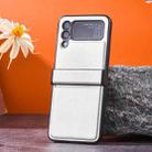 For Samsung Galaxy Z Flip3 5G Three-stage Folding PU + PC Phone Case(Silver) - 1