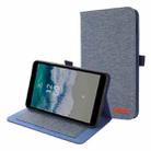 For Nokia T10 Fabric PU + TPU Flip Tablet Leather Case(Dark Blue) - 1