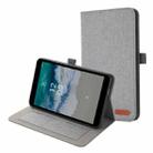 For Nokia T10 Fabric PU + TPU Flip Tablet Leather Case(Grey) - 1