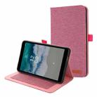 For Nokia T10 Fabric PU + TPU Flip Tablet Leather Case(Rose Red) - 1