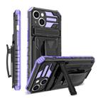 For iPhone 13 King Kong Back Clip Series Holder Phone Case(Purple) - 1