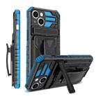 For iPhone 13 King Kong Back Clip Series Holder Phone Case(Blue) - 1