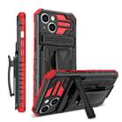 For iPhone 13 King Kong Back Clip Series Holder Phone Case(Red) - 1