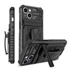 For iPhone 13 King Kong Back Clip Series Holder Phone Case(Black) - 1