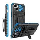 King Kong Back Clip Series Holder Phone Case For iPhone 14 Plus(Blue) - 1