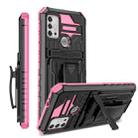 For Motorola Moto G30/G10/G20 King Kong Back Clip Series Holder Phone Case(Pink) - 1