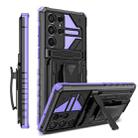 For Samsung Galaxy S22 Ultra 5G King Kong Back Clip Series Holder Phone Case(Purple) - 1