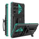 For Samsung Galaxy S22 Ultra 5G King Kong Back Clip Series Holder Phone Case(Green) - 1