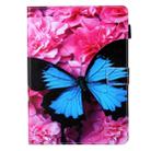 For iPad Pro 11 (2020) & (2018) Painted Pattern Tablet PC Protective Leather Case with Bracket & Card Slot & Photo Holder(Red Flower Blue Butterfly) - 2