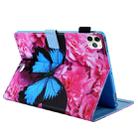 For iPad Pro 11 (2020) & (2018) Painted Pattern Tablet PC Protective Leather Case with Bracket & Card Slot & Photo Holder(Red Flower Blue Butterfly) - 5