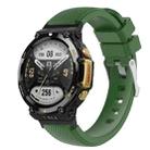 For Amazfit T-Rex 2 Twill Silicone Watch Band(Army Green) - 1