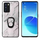 For OPPO Reno6 Pro 5G Leather Back Phone Case with Holder(Marble) - 1