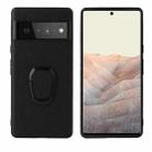For Google Pixel 6 Pro Leather Back Phone Case with Holder(Black) - 1