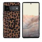 For Google Pixel 6 Pro Leather Back Phone Case with Holder(Leopard Print) - 1