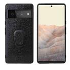 For Google Pixel 6 Pro Leather Back Phone Case with Holder(Black Sequins) - 1