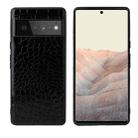 For Google Pixel 6 Pro Leather Back Phone Case(Black Crocodile Texture) - 1