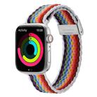 DUX DUCIS Braided Nylon Elastic Strap For Apple Watch Series 8&7 45mm / SE 2&6&SE&5&4 44mm / 3&2&1 42mm(Pale Stripes) - 1