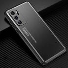 For Huawei P40 Light and Shadow Series Frosted Metal Phone Case(Black) - 1