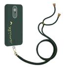 For Xiaomi Redmi 8A Gilding Line TPU Phone Case with Strap(Dark Green) - 1