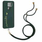 For Xiaomi Redmi Note 9 Global / 10X 4G Gilding Line TPU Phone Case with Strap(Dark Green) - 1