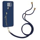 For Xiaomi Redmi Note 9 Global / 10X 4G Gilding Line TPU Phone Case with Strap(Royal Blue) - 1