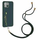 For Xiaomi Mi 11 Lite 5G / 4G Gilding Line TPU Phone Case with Strap(Dark Green) - 1