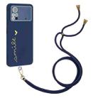 For Xiaomi Poco M4 Pro Gilding Line TPU Phone Case with Strap(Royal Blue) - 1