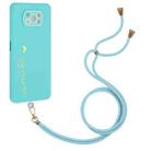 For Xiaomi Poco X3 / X3 Pro / X3 NFC Gilding Line TPU Phone Case with Strap(Light Blue) - 1