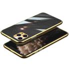For iPhone 11 Pro Max Carbon Brazed Stainless Steel Ultra Thin Protective Phone Case (Gold) - 1