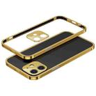 For iPhone 12 Electroplated Glossy Stainless Steel Phone Case(Gold) - 1