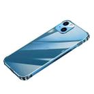 For iPhone 13 Stainless Steel+TPU Metal Transparent Phone Case(Sea Blue) - 1