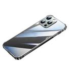 For iPhone 13 Pro Max Stainless Steel+TPU Metal Transparent Phone Case (Graphite) - 1