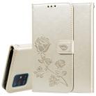 For Galaxy A81 / Note 10 Lite Rose Embossed Horizontal Flip PU Leather Case with Holder & Card Slots & Wallet(Gold) - 1