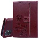 For Galaxy A81 / Note 10 Lite Rose Embossed Horizontal Flip PU Leather Case with Holder & Card Slots & Wallet(Brown) - 1