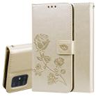 For Galaxy A51 Rose Embossed Horizontal Flip PU Leather Case with Holder & Card Slots & Wallet(Gold) - 1