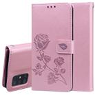 For Galaxy A51 Rose Embossed Horizontal Flip PU Leather Case with Holder & Card Slots & Wallet(Rose Gold) - 1