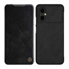 For Xiaomi Poco M4 5G NILLKIN QIN Series Crazy Horse Texture Leather Phone Case(Black) - 1