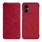 For Xiaomi Poco M4 5G NILLKIN QIN Series Crazy Horse Texture Leather Phone Case(Red) - 1