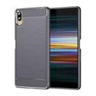 For Sony Xperia L3 Brushed Texture Carbon Fiber TPU Phone Case(Grey) - 1