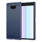 For Sony Xperia 8/8 Lite Brushed Texture Carbon Fiber TPU Phone Case(Blue) - 1