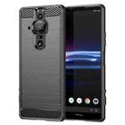 For Sony Xperia Pro-I Brushed Texture Carbon Fiber TPU Phone Case(Black) - 1